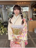 ツイン編み下ろしアレンジ