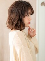 カバーヘア ブリス 戸田公園西口店(COVER HAIR bliss)&nbsp;グレージュブラウンブリーチなしゆるふわボブパーマ20代30代X