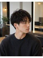 MEN's Baguz MEN'Sカット/ MEN'Sパーマ/ MEN'Sカラー ニュアンス束感メンズパーマ黒髪ショート