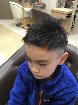 ヘアサロンアンドヘアメイクディー(hair salon hair make D) 仙台D 子供カット×アップバング×サイドフェード ハンサムstyle