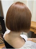 ダブルカラーミルクティーベージュカラーケアブリーチミニボブ
