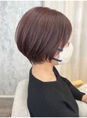 ピンクブラウン＿大人ショート