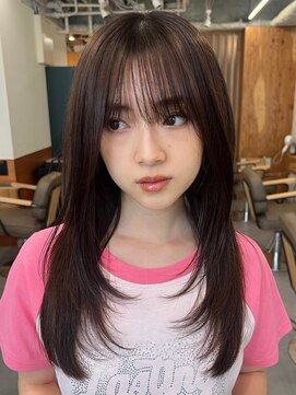 ノイカーム(noi Calm) 顔周りレイヤーカットグレージュカラーくびれボブベージュカラー