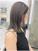 切りっぱなしボブ、ロブ×グレージュ