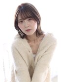 20代/30代/40代/小顔×ボブルフ×ミルクティーベージュ