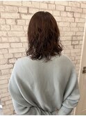 ナチュラルベージュ×パーマ風スタイリング