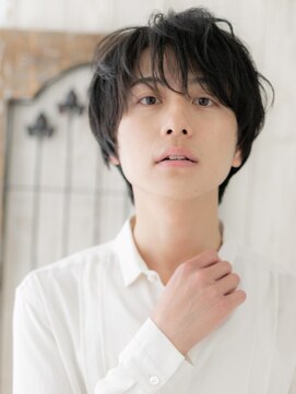 モッズヘア メン 上尾東口店(mod's hair men) 20代30代ブラック無造作メンズパーマショートR上尾