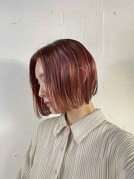 クラン(Chlan) 外ハネコンパクトボブ×ワインレッドブラウン