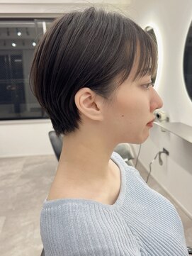 メルバイグラフ 梅田(mel by GRAFF) ショートカットxひし形ショートボブ×前髪あり20代30代40代