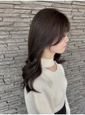 ロングレイヤー顔周りレイヤーオリーブブラウン岡山南中央町