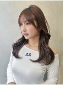 □ 韓国大宮顔周りレイヤーカットハッシュカット暗めカラー
