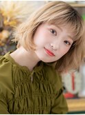 ■ホワイトブロンドハイトーンカラー小顔ボブ401北浦和10代20代
