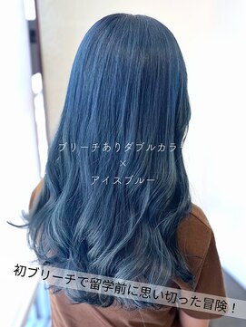サラジュ 仁川店(SARAJU) 【透明感カラー特化】 ブリーチあり×アイスブルー