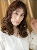 ゆるふわミディアム小顔大人巻きウェーブパーマ316Z上尾30代40代