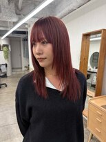 キジ(kiji) ワインレッド/カシスレッド/赤髪/ブリーチなしダブルカラー