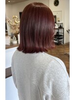 オーダイム(ou' dime)&nbsp;ケアブリーチダブルカラーボルドーカラー外ハネボブ