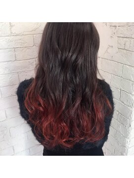 アジールヘア 所沢プロペ通り店(agir hair) グラデーションカラー【所沢／ブリーチ/レッド】