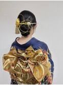 【BelleCoupes】着物卒業式ヘア成人式ヘア 水引アレンジまとめ髪
