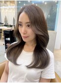 柔らかベージュカラー×韓国くびれヘア