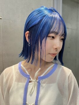 キャロルガーデンズ ボコカ 表参道(Carroll Gardens bococa) ボブ　ブリーチ　ワンレン　ブルー　ターコイズ