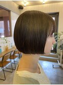 黒髪ボブルフネビージュ小顔ワンレン髪質改善縮毛矯正下北沢