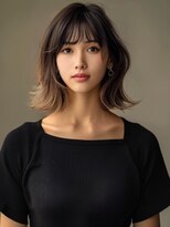 アルトリスト(Altruist Aging×HAIR&SPA)&nbsp;★ダークアッシュ大人ガーリーボブ着物ミディアムレイヤーカット