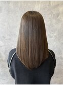 春カラーで艶髪ナチュラルストレート
