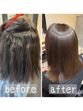 グロス(gloss) 【箕面豊中池田】髪質改善縮毛矯正ビフォーアフター【箕面駅】
