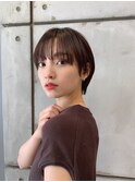 マッシュショート　大人ショート　刈り上げショートブルーカラー