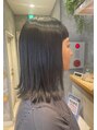ラボヌールヘアー オリビエ 北千住店(La Bonheur hair Olivier) ミディ外ハネ♪ワイドバング☆ブルーブラック【北千住/グレイ】
