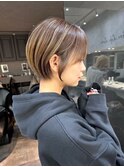 黒髪小顔クラゲヘアーオリーブグレーココアベージュ門前仲町