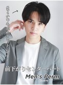 旬◎黒髪センターパート刈り上げ韓国ヘア