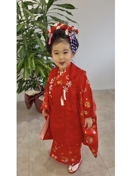 エヌツー(N2) 七五三 三歳 新日本髪