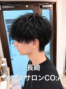 コア(CO:A) シャドウパーマ　メンズシースルーマッシュニュアンスパーマ韓国