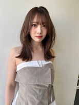 ラパンセ ブルー(LA PENSEE BLEU)&nbsp;ミディアムレイヤー　顔周りレイヤー　ショコラブラウン