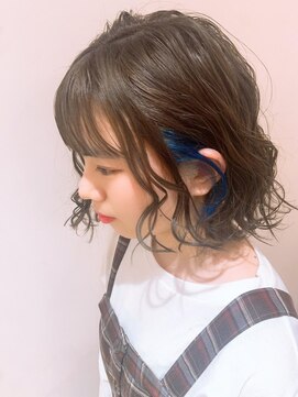 ネオヘアー 曳舟店(NEO Hair) アッシュ×イヤリングブルー（曳舟）