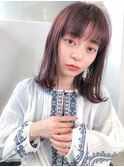小顔前髪×ラベンダーカラー×イヤリングカラー×新宿