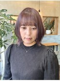 ラベンダーカラー×ぷつっとボブ