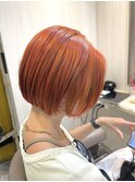 嶋村夏実★オレンジぱっつんボブ