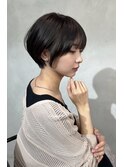 アッシュカラー_アッシュグレー_丸みショート