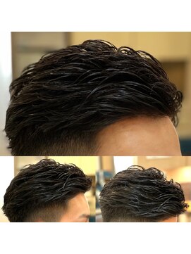 銀座マツナガ 浅草店 ビジネスカジュアル◎アイロンパーマツーブロックショート黒髪