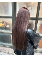スカイウィズサロンヴィレッジ(Sky with SALON VILLAGE) プラチナ縮毛矯正＋髪質改善カラー　美髪ロング