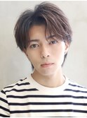 センターパートメンズニュアンスパーマ