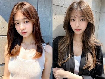 レクラ 渋谷(Leclat)の写真/レイヤーカット、おくれ毛、前髪など1ミリ単位でカット*伸びてもキレイが続く☆韓国Styleが叶う♪