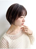 大人ショートボブフェイスレイヤー丸みボブ前髪ありK20250728R