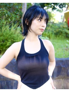 ランプ 代官山(the lamp) スモーキーグレーグレージュショートカットミニウルフ