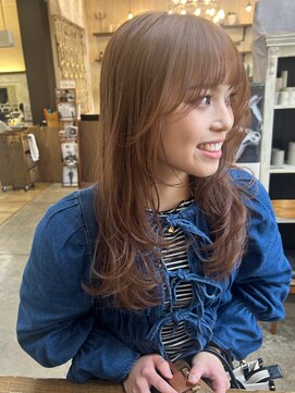 クレム 博多駅店(ChLem) ブリーチなしダブルカラー　柔らかベージュ　顔まわりレイヤー