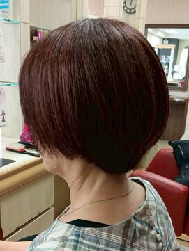 ヘアークリアー 春日部 ミセス ショートボブ×ココアブラウン ダークブラウン