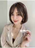 ボブ/顔周り/チョコレートブラウン/脱白髪染め2