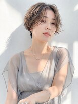 アッシュ 学芸大学店(Ash)&nbsp;ショートボブ/大人女性/グレージュ/ニュアンスパーマ脱白髪染め